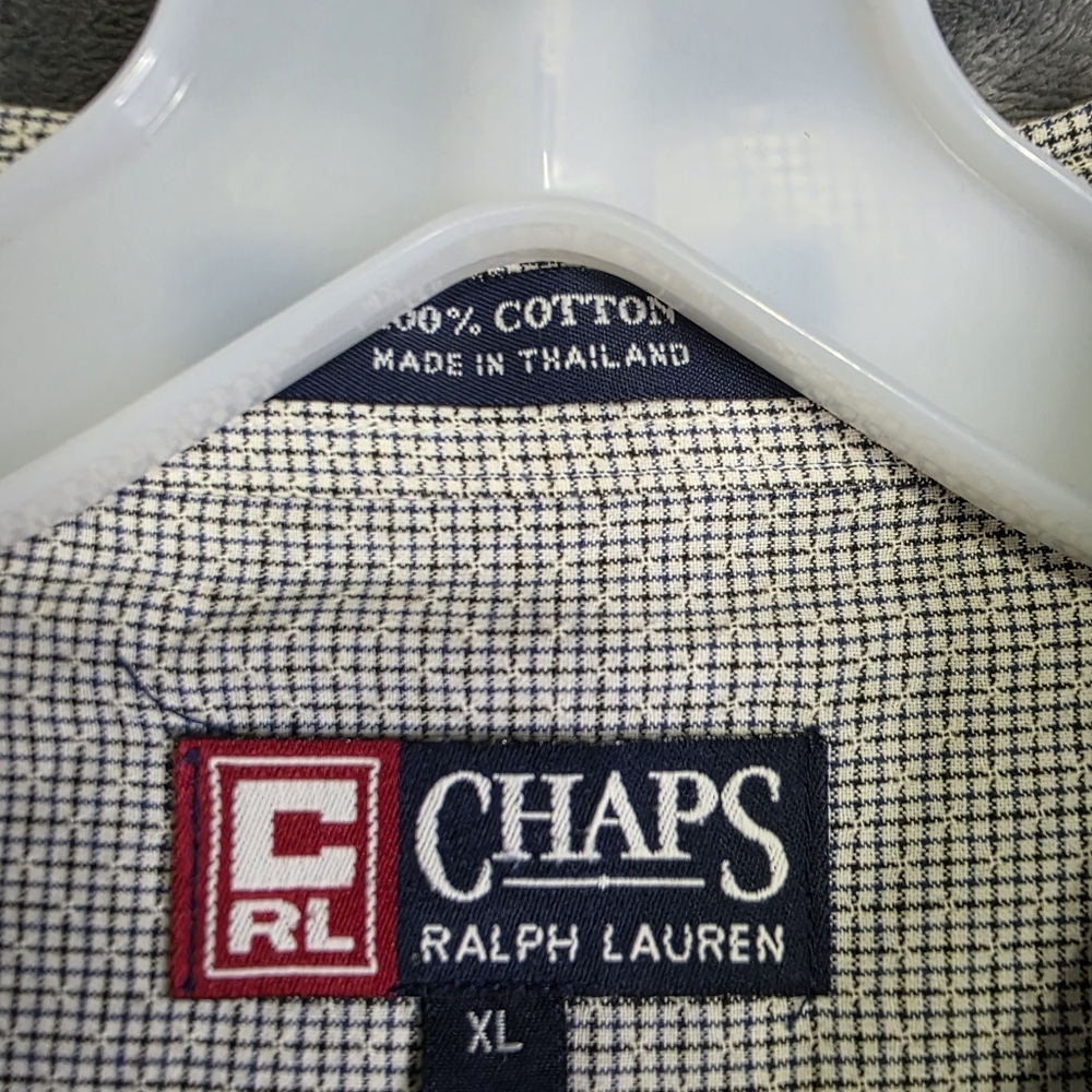 Vintage Chaps Ralph Lauren Mens Grey Long Sleeve Unique Textured Pattern Sz XL - Picture 2 of 6